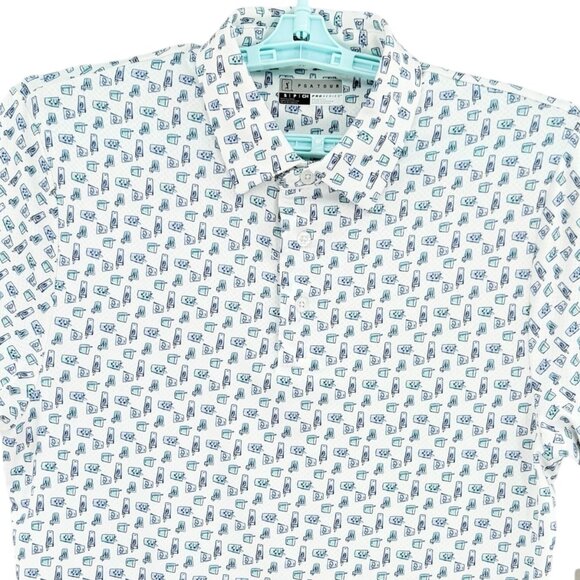 PGA Tour Mens UPF 30 Moisture Wicking Stretch Bright White Polo Shirt Size S NWT - Picture 3 of 9